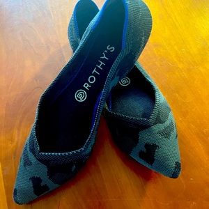 Rothy’s Black Camo Pointed Flats